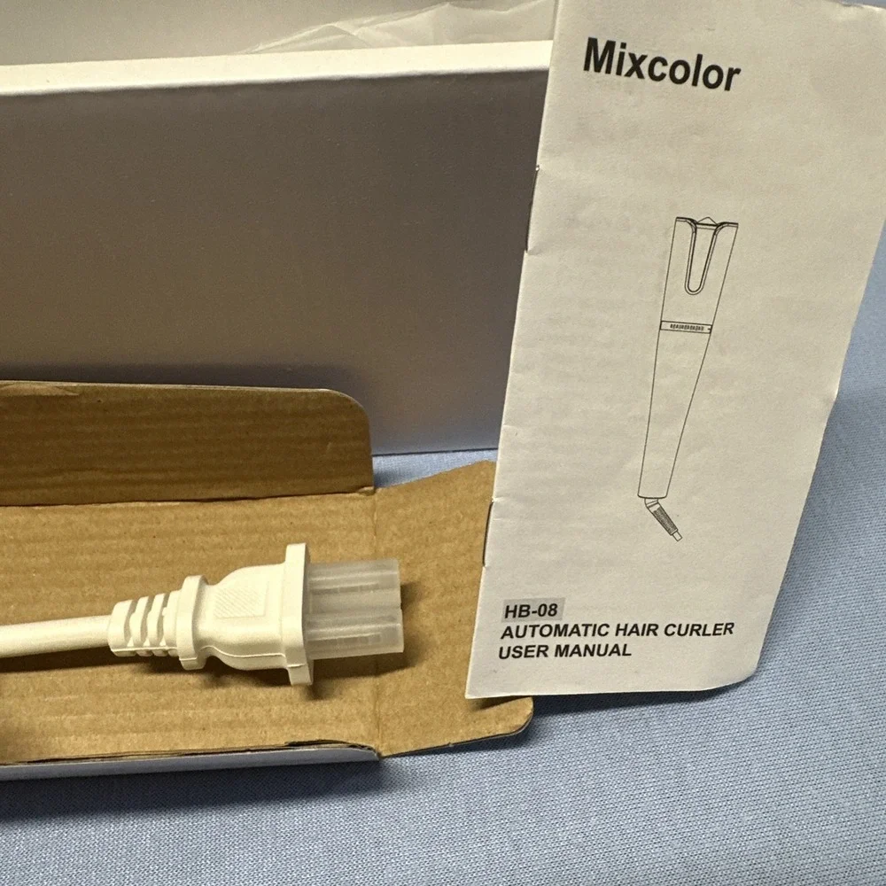 Mixcolor Air Spin N Curl‎ Automatic Hair Curler HB-08 White Travel Vacation